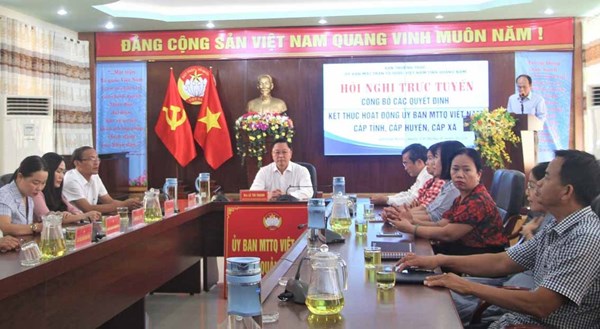 Quảng Nam: Kết thúc hoạt động Ủy ban Mặt trận Tổ quốc cấp tỉnh, huyện và xã từ 30/6