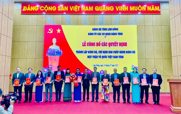 Lâm Đồng thành lập Đảng bộ MTTQ Việt Nam tỉnh