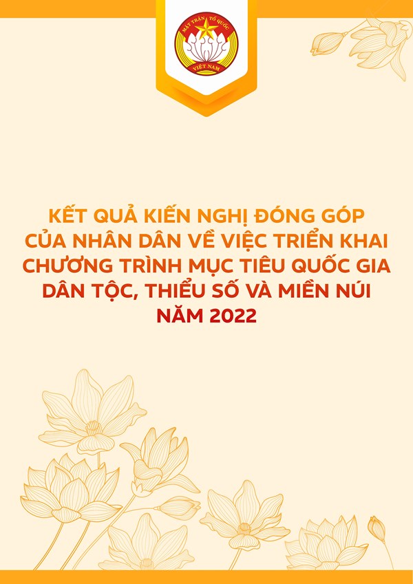 Kết quả kiến nghị đóng góp của nhân dân về việc triển khai chương trình MTQG năm 2022