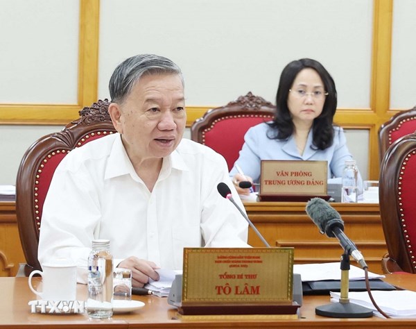 Tổng Bí thư Tô Lâm chủ trì họp cho ý kiến về tiến độ sắp xếp tổ chức bộ máy