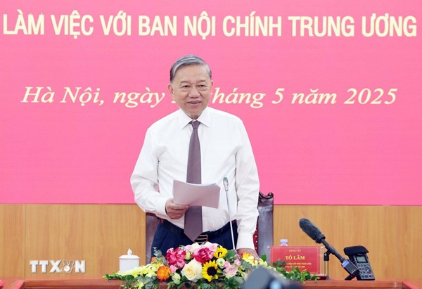 Tổng Bí thư Tô Lâm: Công tác nội chính phải hướng mục tiêu giữ vững ổn định để phát triển đất nước