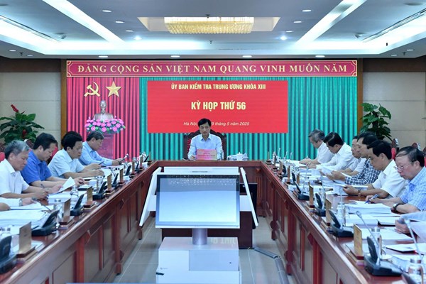Thông cáo báo chí Kỳ họp thứ 56 của Ủy ban Kiểm tra Trung ương