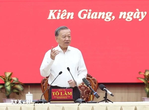 Phát biểu của Tổng Bí thư Tô Lâm tại buổi làm việc với Ban Thường vụ Tỉnh ủy Kiên Giang và Thường trực Tỉnh ủy An Giang 