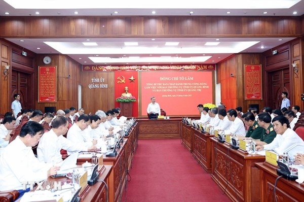 Tổng Bí thư Tô Lâm: Đòn bẩy chiến lược đưa Quảng Trị vươn lên trở thành cực tăng trưởng mới vùng Bắc Trung Bộ