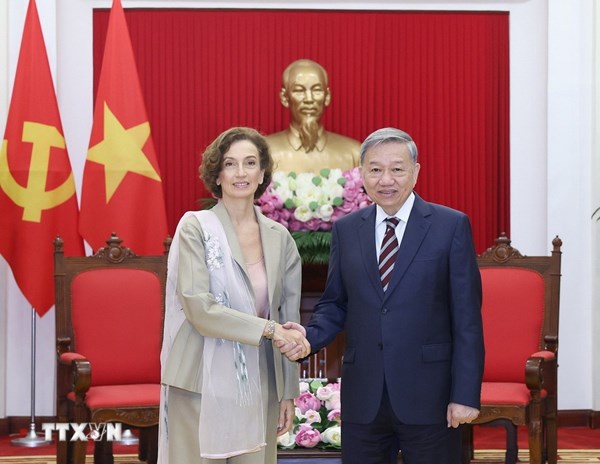Tổng Bí thư Tô Lâm tiếp Tổng Giám đốc Tổ chức Giáo dục, Khoa học và Văn hóa của Liên hợp quốc (UNESCO)