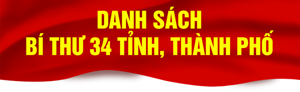 Danh sách Bí thư 34 các tỉnh ủy, thành ủy trực thuộc Trung ương
