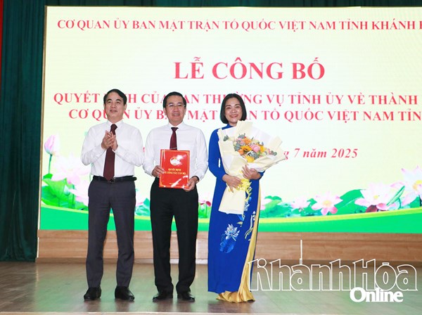 Khánh Hòa công bố Quyết định thành lập Cơ quan Ủy ban Mặt trận Tổ quốc Việt Nam tỉnh