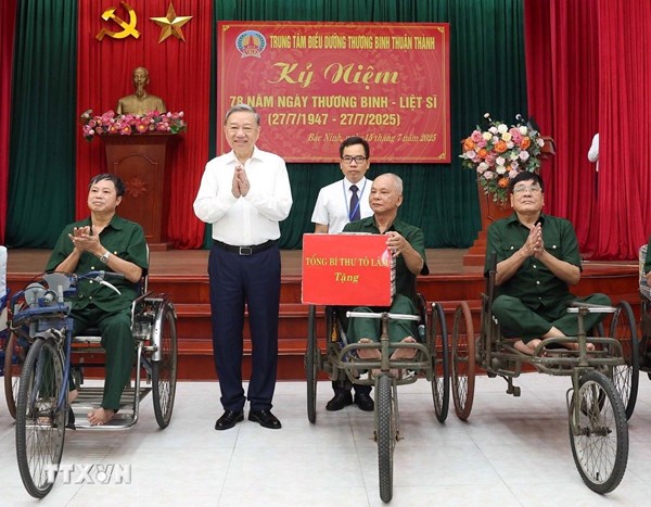 Tổng Bí thư Tô Lâm: Người có công là tài sản quý, là biểu tượng của ý chí, nghị lực Việt Nam