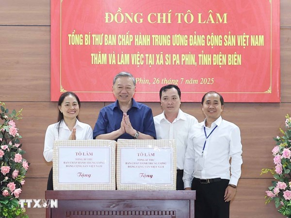 Tổng Bí thư Tô Lâm kiểm tra vận hành hệ thống chính trị xã Si Pa Phìn, tỉnh Điện Biên