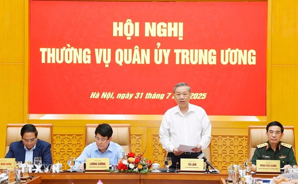 Tổng Bí thư Tô Lâm chủ trì Hội nghị Thường vụ Quân ủy Trung ương