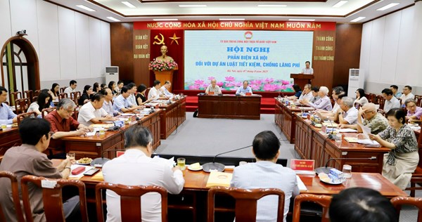 Ủy ban Trung ương MTTQ Việt Nam tổ chức Hội nghị phản biện xã hội đối với dự án Luật tiết kiệm, chống lãng phí
