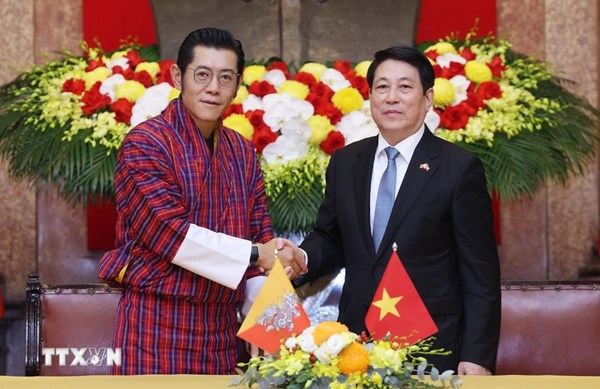 Chủ tịch nước Lương Cường hội đàm với Quốc vương Bhutan