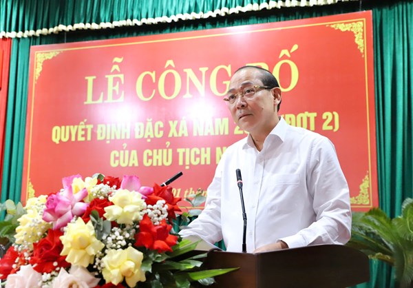 Phó Chủ tịch Hoàng Công Thủy dự Lễ công bố Quyết định đặc xá tại Trại giam Tân Lập, tỉnh Phú Thọ