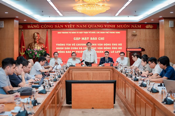 THÔNG TIN BÁO CHÍ về Chương trình vận động ủng hộ nhân dân Cuba và công tác tiếp nhận ủng hộ đồng bào bị thiệt hại do cơn cơn bão số 10 gây ra