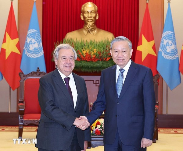 Tổng Bí thư Tô Lâm tiếp Tổng Thư ký Liên hợp quốc Antonio Guterres