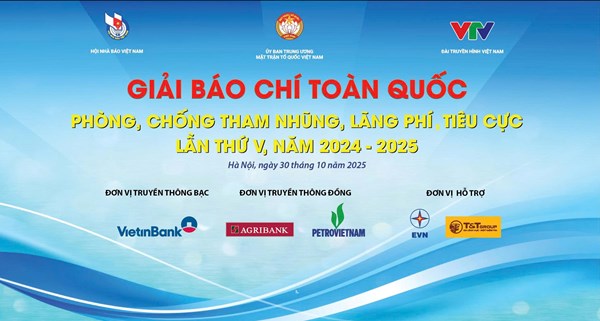 Thông tin báo chí Giải báo chí toàn quốc phòng, chống tham nhũng, lãng phí, tiêu cực  lần thứ V, năm 2024 - 2025