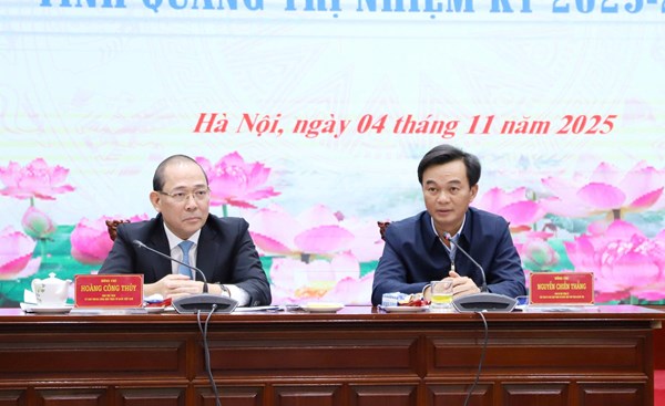 Phó Chủ tịch Hoàng Công Thủy cho ý kiến vào nội dung chuẩn bị tổ chức Đại hội đại biểu MTTQ Việt Nam tỉnh Quảng Trị lần thứ I