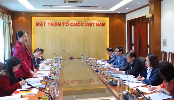 Phó Chủ tịch Hà Thị Nga cho ý kiến vào nội dung Đại hội đại biểu MTTQ Việt Nam tỉnh Cao Bằng lần thứ I, nhiệm kỳ 2025-2030