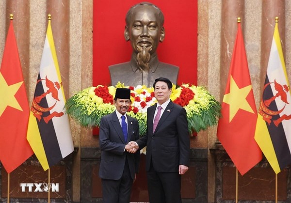 Chủ tịch nước Lương Cường hội đàm với Quốc vương Brunei