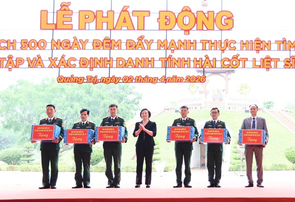 Phó Thủ tướng Phạm Thị Thanh Trà phát động Chiến dịch 500 ngày đêm tìm kiếm, quy tập và xác định danh tính hài cốt liệt sĩ