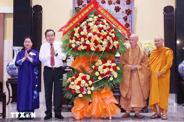 Chủ tịch Quốc hội Trần Thanh Mẫn chúc mừng Đại lễ Phật đản tại TP. Hồ Chí Minh