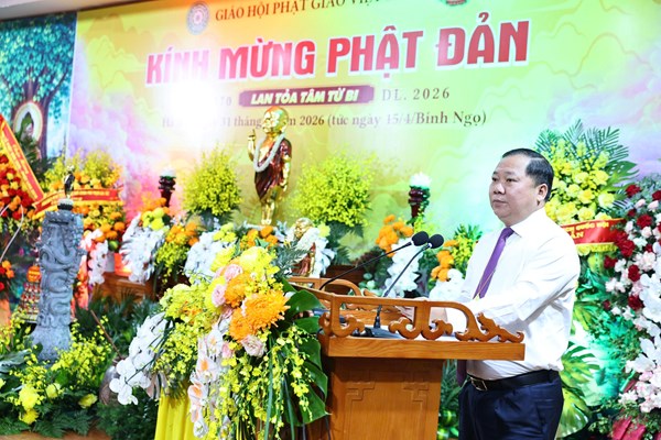 Phó Chủ tịch UBTƯ MTTQ Việt Nam Nguyễn Phi Long dự Đại lễ Phật đản Phật lịch 2570 - Dương lịch 2026