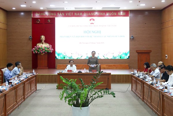 Ủy ban Trung ương MTTQ Việt Nam tổ chức Hội nghị phản biện xã hội đối với dự thảo Luật nhà ở (sửa đổi)
