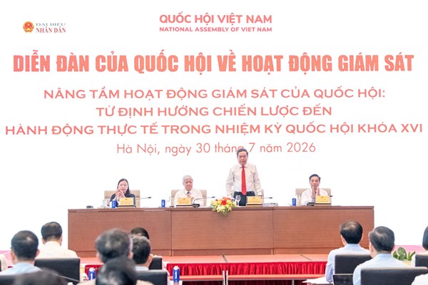 Chủ tịch Quốc hội Trần Thanh Mẫn chủ trì Diễn đàn của Quốc hội về hoạt động giám sát