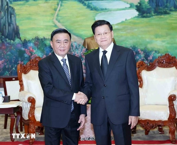 Thường trực Ban Bí thư Trần Cẩm Tú hội kiến Tổng Bí thư, Chủ tịch nước Lào