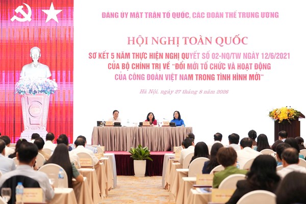 Đảng ủy Mặt trận Tổ quốc, các đoàn thể Trung ương sơ kết 5 năm thực hiện Nghị quyết số 02-NQ/TW của Bộ Chính trị
