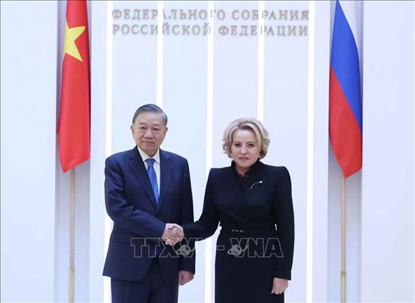 Tổng Bí thư, Chủ tịch nước Tô Lâm hội kiến Chủ tịch Hội đồng Liên bang Nga Valentina Matvienko