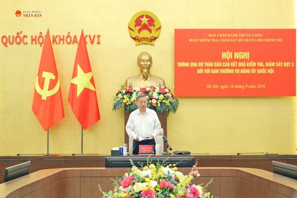 Thông qua dự thảo kết quả kiểm tra, giám sát đợt 3 đối với Ban Thường vụ Đảng ủy Quốc hội 