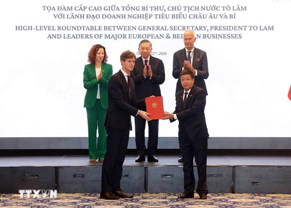 Tổng Bí thư, Chủ tịch nước Tô Lâm dự tọa đàm cấp cao với lãnh đạo doanh nghiệp tiêu biểu châu Âu và Bỉ