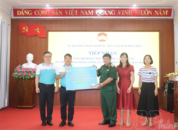 Điện Biên: Tiếp nhận 120 triệu đồng ủng hộ đồng bào bị thiệt hại do thiên tai 