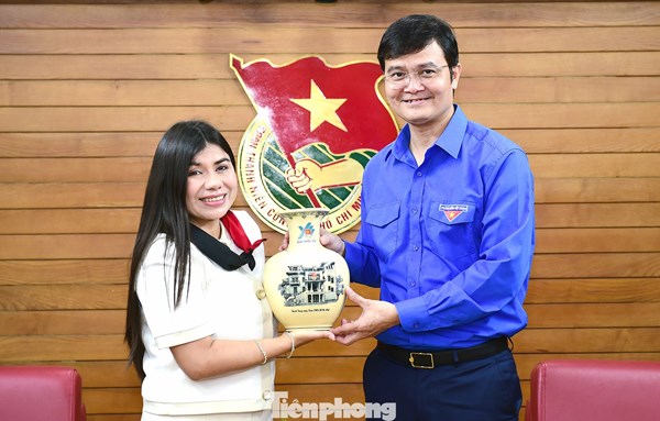 Phó Chủ tịch UBTƯ MTTQ Việt Nam, Bí thư thứ nhất Trung ương Đoàn Bùi Quang Huy tiếp Bộ trưởng Thanh niên Nicaragua