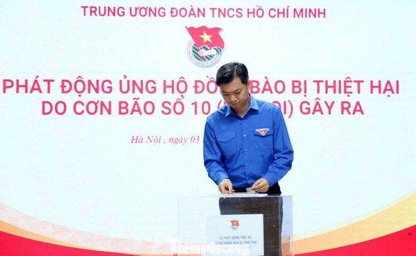 Trung ương Đoàn phát động ủng hộ đồng bào bị thiệt hại do bão số 10