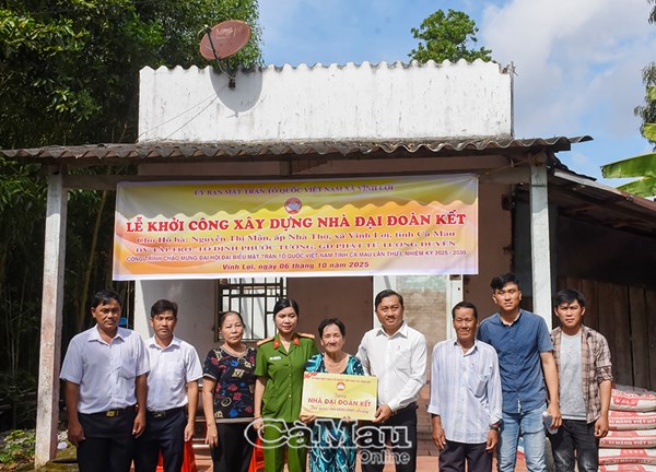 Cà Mau: Khởi công Nhà Đại đoàn kết chào mừng Đại hội Đảng bộ tỉnh