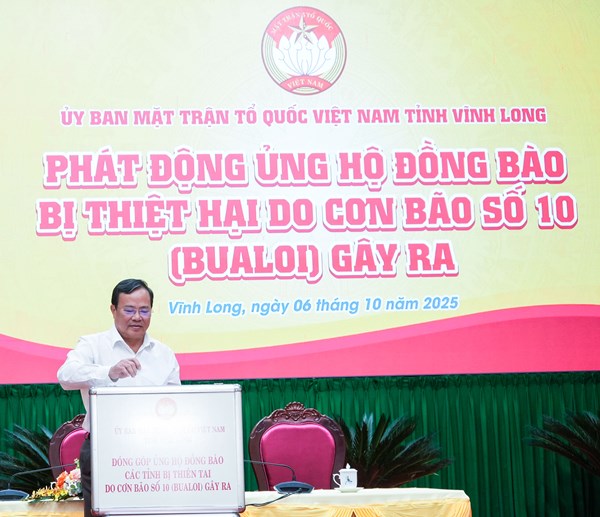 Vĩnh Long: Uỷ ban MTTQ Việt Nam tỉnh phát động ủng hộ đồng bào bị thiệt hại do cơn bão số 10 gây ra