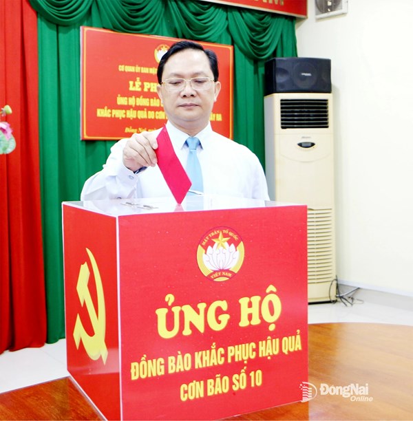 Đồng Nai: Uỷ ban MTTQ Việt Nam tỉnh chung tay ủng hộ đồng bào các tỉnh, thành phố khắc phục hậu quả bão số 10