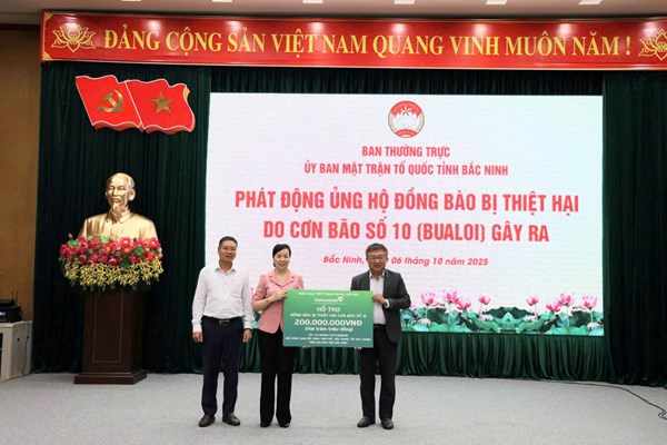 Bắc Ninh: Uỷ ban MTTQ Việt Nam tỉnh phát động ủng hộ đồng bào bị thiệt hại do bão số 10 