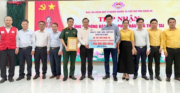 Uỷ ban MTTQ Việt Nam TP Đà Nẵng hỗ trợ Nghệ An 1 tỉ đồng khắc phục hậu quả bão số 10
