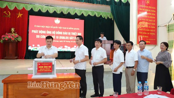 Hưng Yên: Uỷ ban MTTQ Việt Nam xã Hồng Quang phát động ủng hộ đồng bào bị thiệt hại do bão số 10 