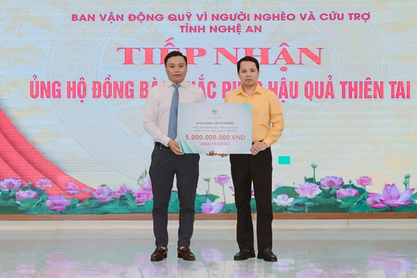 Nghệ An: Ủy ban MTTQ Việt Nam tỉnh tiếp nhận 5 tỷ đồng hỗ trợ người dân chịu thiệt hại, ảnh hưởng bởi cơn bão số 10