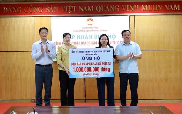 Bắc Ninh: Tiếp nhận ủng hộ kinh phí hỗ trợ Nhân dân khắc phục thiệt hại do bão lũ