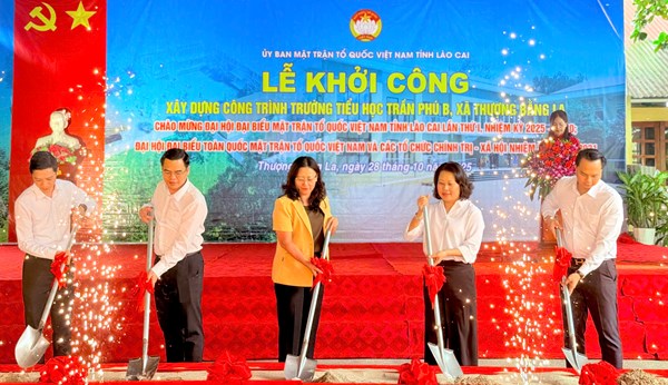 Lào Cai: Ủy ban MTTQ Việt Nam tỉnh khởi công xây dựng công trình Trường Tiểu học Trần Phú B, xã Thượng Bằng La