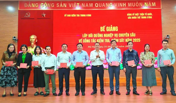 100% học viên hoàn thành chương trình bồi dưỡng nghiệp vụ kiểm tra, giám sát