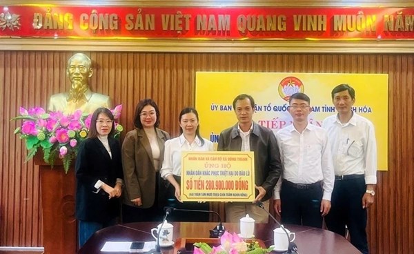 Thanh Hoá: Ủy ban MTTQ Việt Nam tỉnh tiếp nhận hơn 67 tỷ đồng ủng hộ đồng bào bị thiệt hại do bão số 10