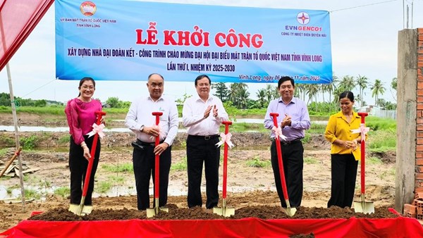 Vĩnh Long: Ủy ban MTTQ Việt Nam tỉnh khởi công 15 nhà đại đoàn kết cho hộ khó khăn