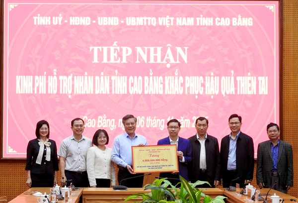 Tỉnh Đồng Nai hỗ trợ 6 tỷ đồng giúp tỉnh Cao Bằng khắc phục hậu quả thiên tai