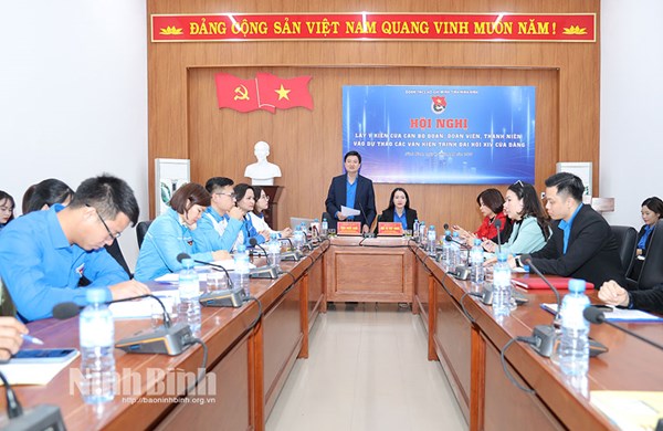 Ninh Bình: Cán bộ Đoàn, đoàn viên, thanh niên góp ý vào Dự thảo các văn kiện trình Đại hội XIV của Đảng